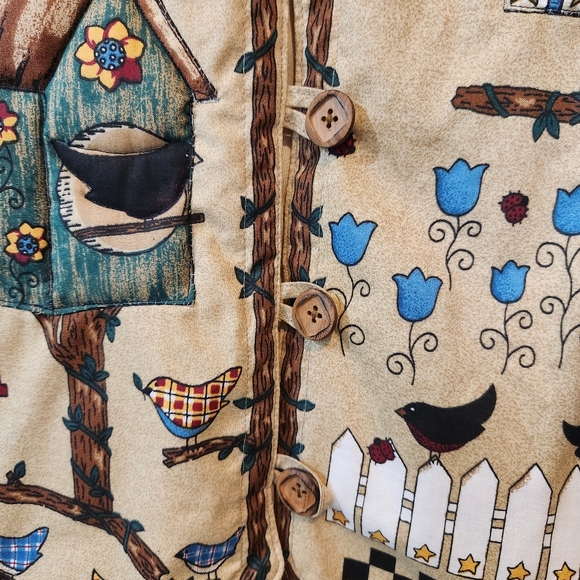 Vtg Handmade Quilted 90s Vest Sz Large Brown Granny Style Cottagecore Autumn EUC - Picture 4 of 6